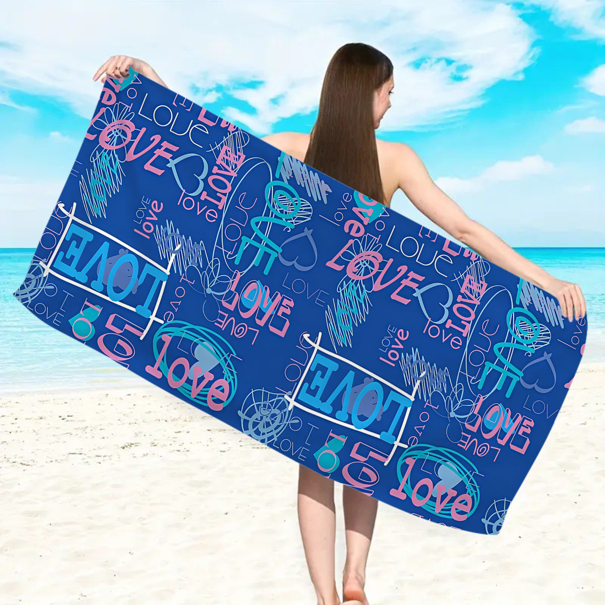 großes Strandtuch mit buntem Schmetterlingsdesign Brehn