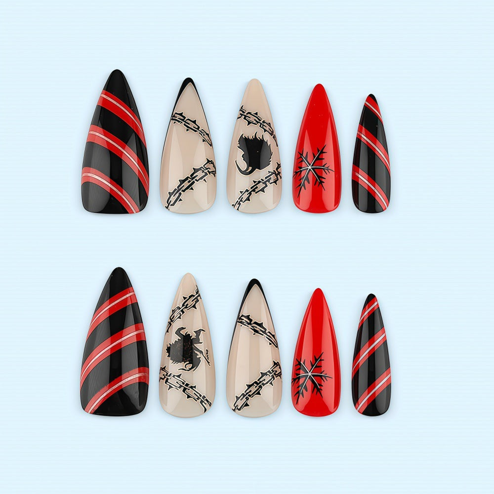 Kreatives Nageldesign-Set im Gothic-Stil Brehn