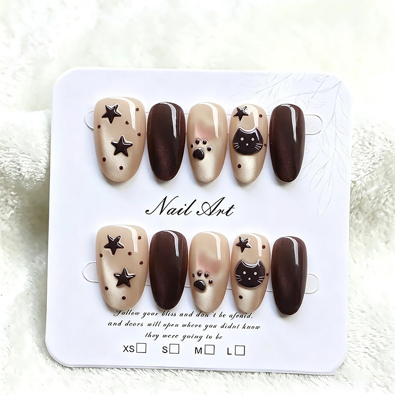Thematische Künstlerische Press-On Nageldesign Brehn