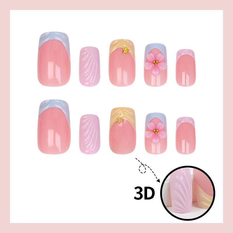 Kunstnagelset mit eleganten Blütenmotiven und farbenfrohen Designs Brehn
