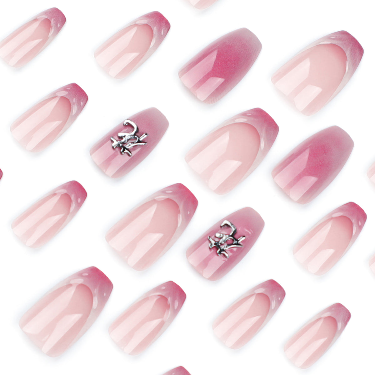Kunstvolle Stiletto-Nägel mit floralen Akzenten und 3D-Details Brehn