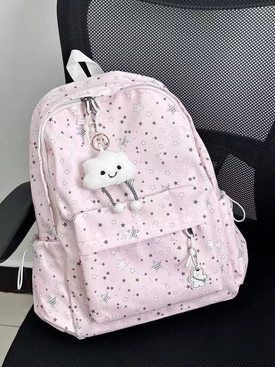 Rucksack mit Funkelndem Sternenmotiv und Charmantem Anhänger Brehn
