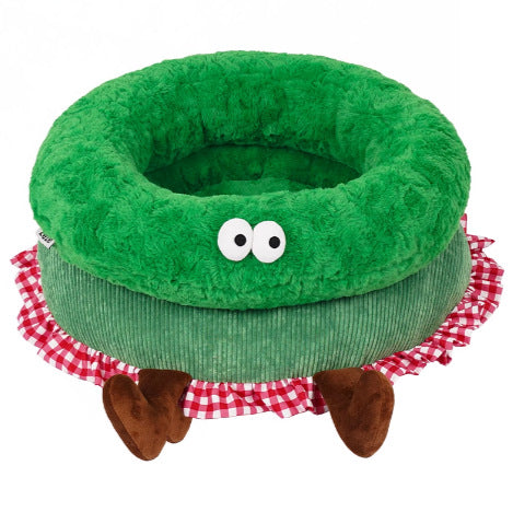Fluffiger Frosch-Themen-Hundebett