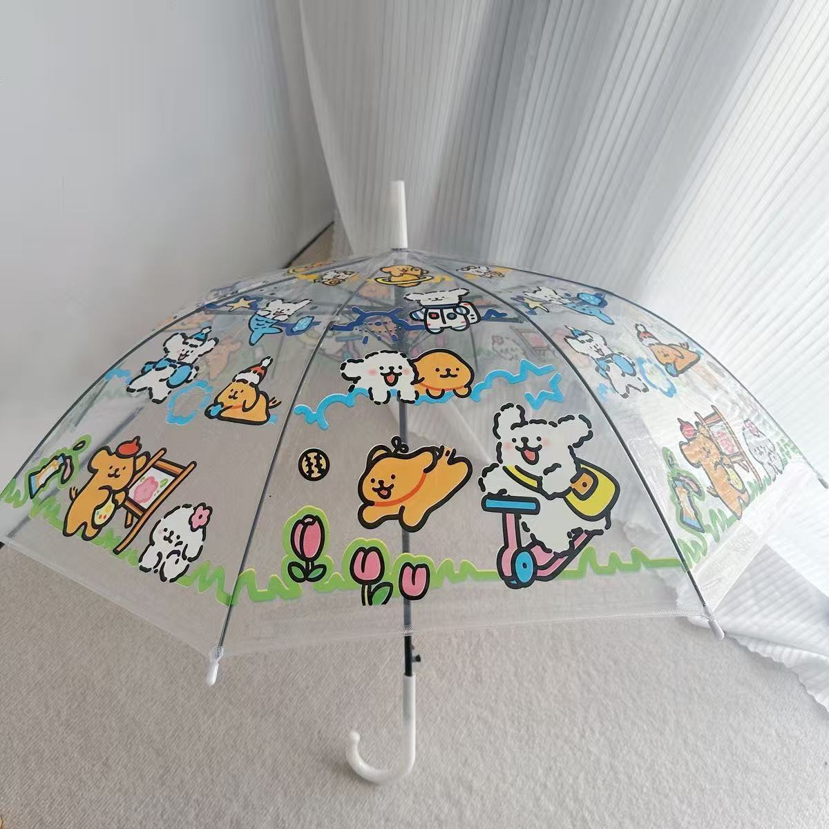 Damen Transparenter Regenschirm mit tierischen Motiven Brehn