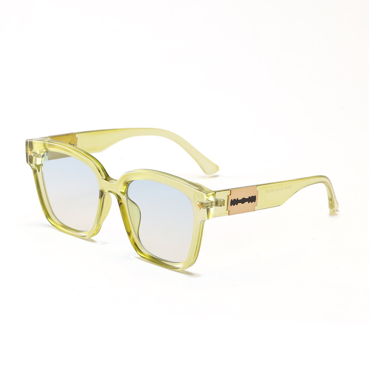 Damen modische quadratische Sonnenbrille mit transparentem Gestell Brehn