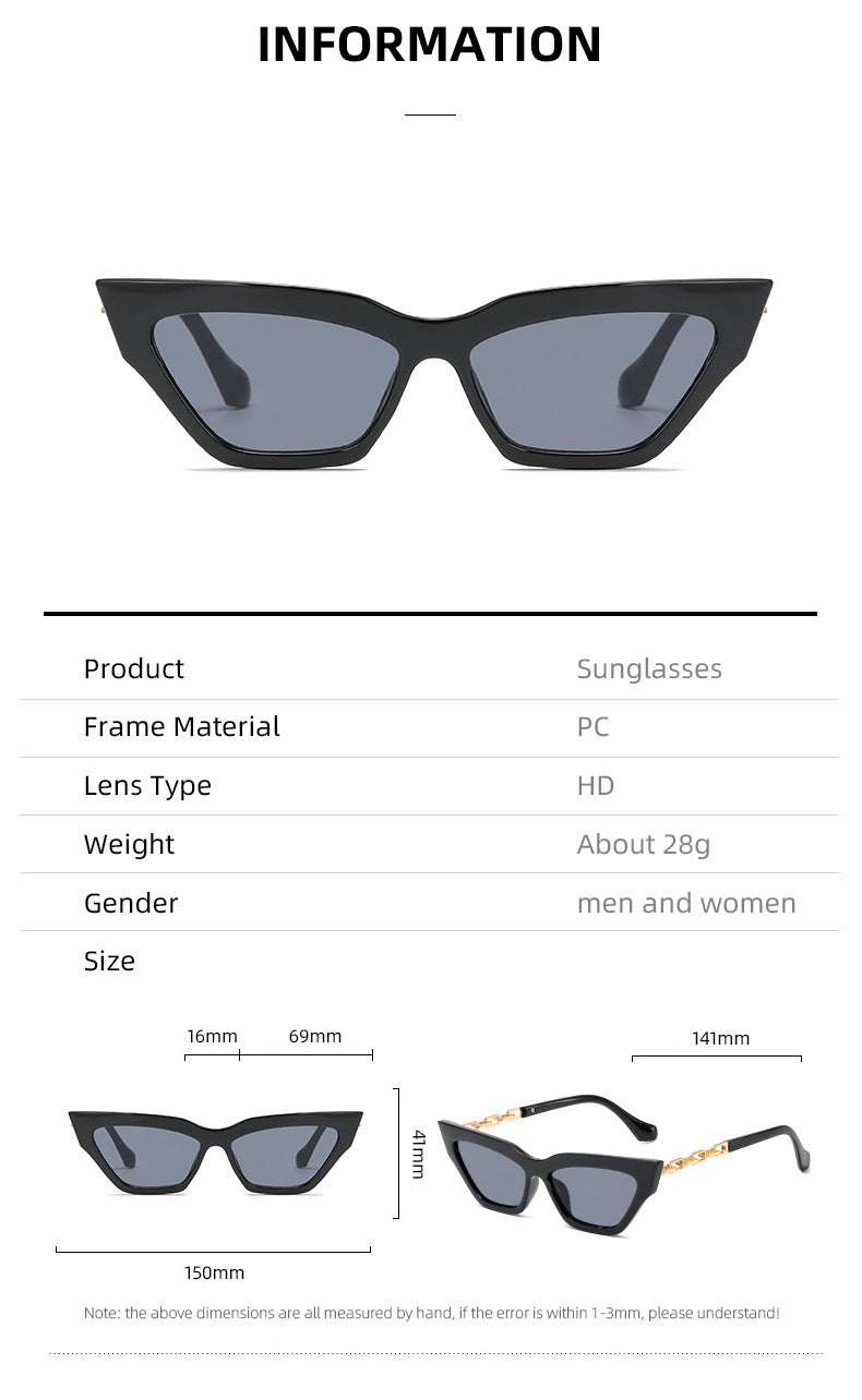Damen edgy Katzenaugen-Sonnenbrille mit goldenen Details Brehn