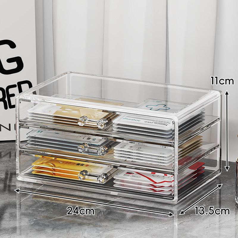 Transparenter Acryl-Multi-Schubladen-Theken-Organizer für Gesichtsmasken und kleine Accessoires