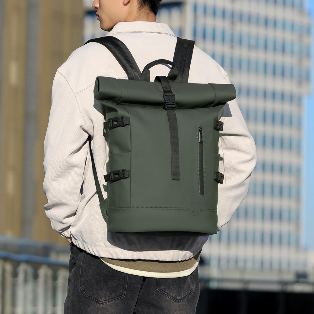 Stylischer Rolltop-Rucksack mit Vielseitigen Organisationsfächern Brehn