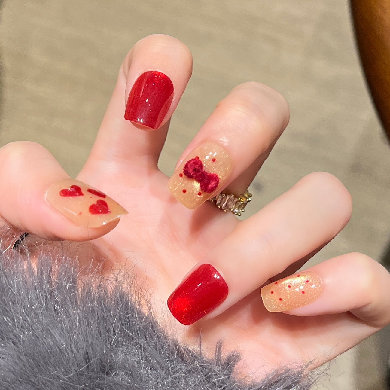 Künstlerisches vom Ozean inspiriertes Press-On Nageldesign Brehn