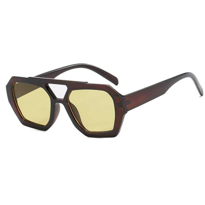 Damen geometrische Sonnenbrille aus robustem Kunststoff mit polarisierten Gläsern Brehn
