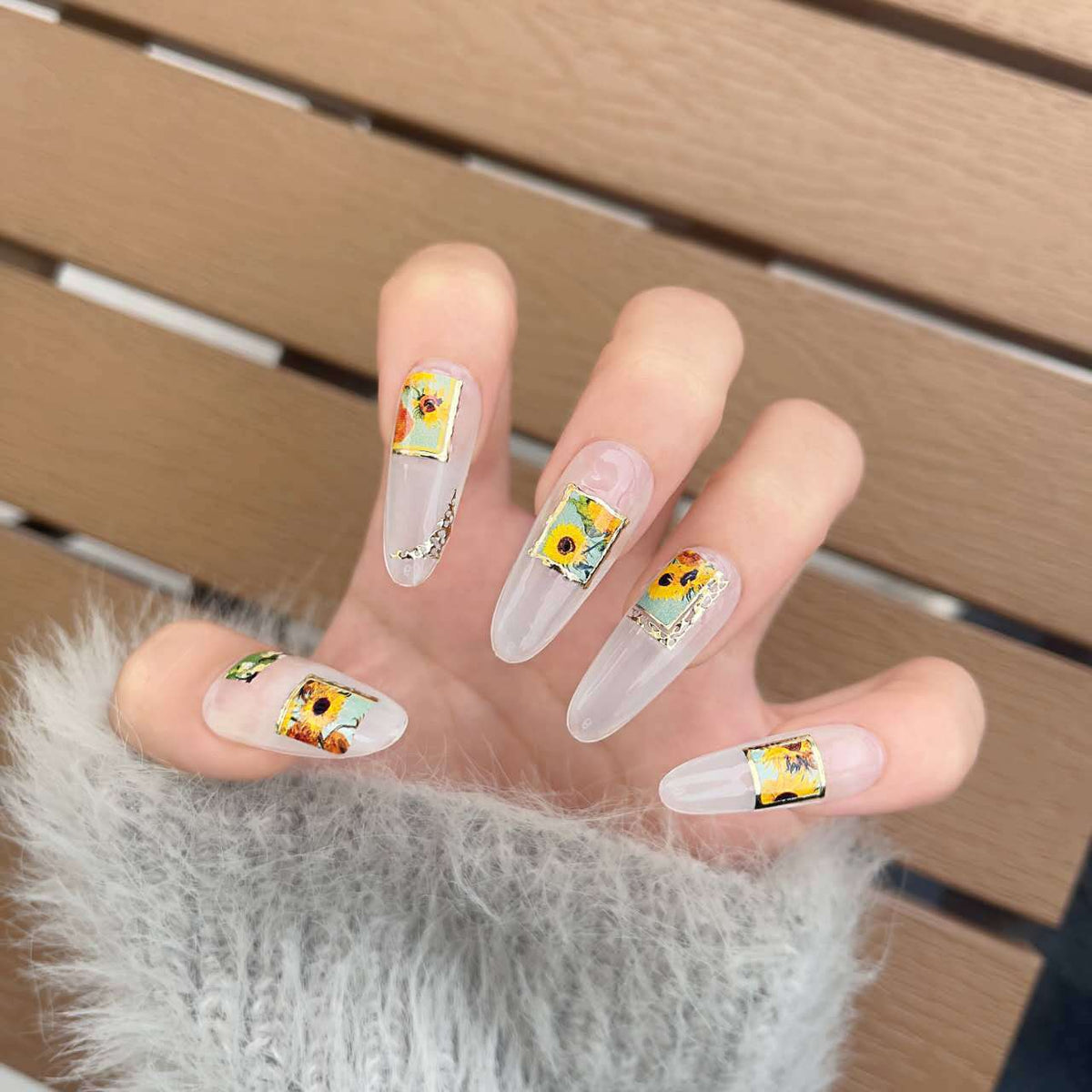 Künstlerisches Naturthemen-Press-On-Nagelset
