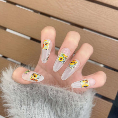 Künstlerisches Naturthemen-Press-On-Nagelset