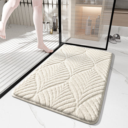 Plüsch abstrahierte Blattdesign-Badezimmermatte Brehn