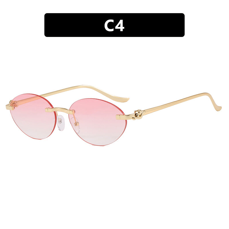Damen elegante ovale Sonnenbrille mit goldenen Akzenten Brehn