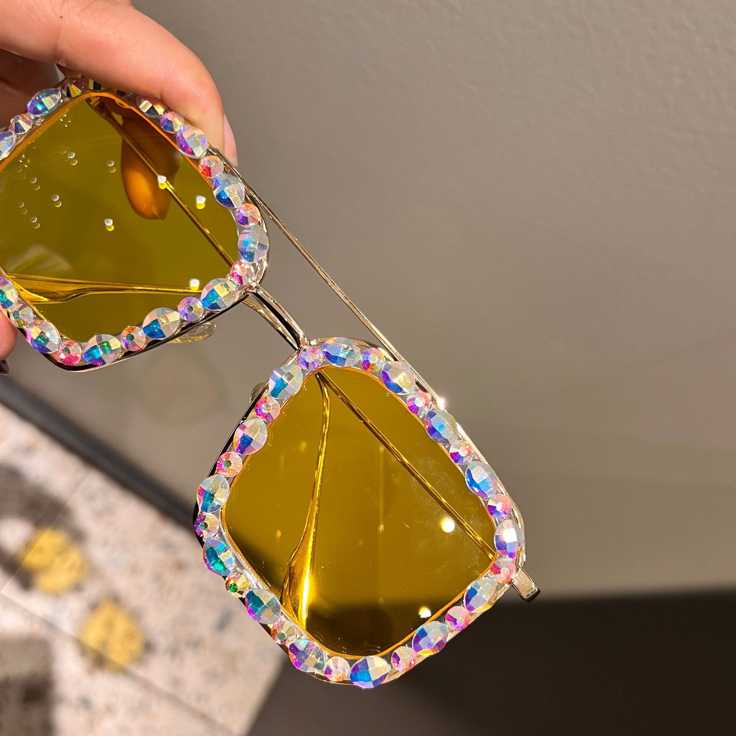 Damen Exklusive Sonnenbrille mit Kristallbesatz Brehn