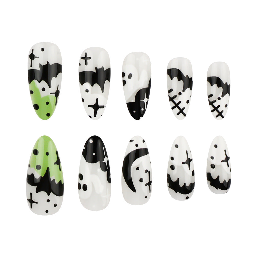 Kreative Halloween-Themen Press-On Nagelkunst Brehn