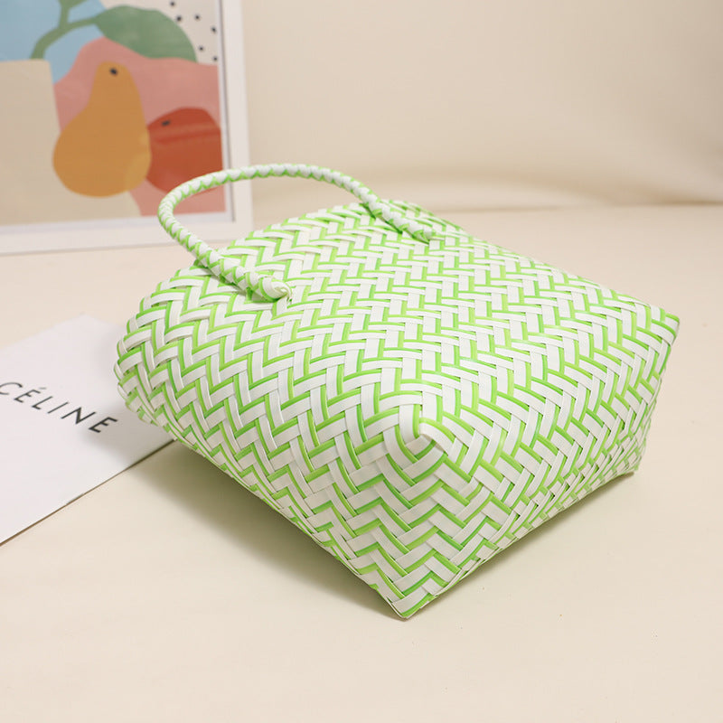 Damen Handgearbeitete Freizeit-Tasche mit zigzag Flechtmuster Brehn