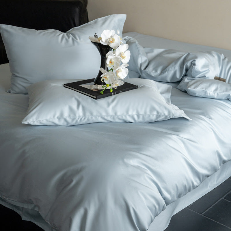 Hotel-Qualitäts Baumwollsatin Bettdeckenbezug Set mit Knopfverschluss & Kissenbezüge