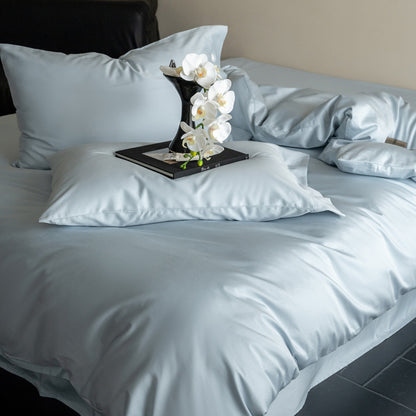 Hotel-Qualitäts Baumwollsatin Bettdeckenbezug Set mit Knopfverschluss & Kissenbezüge