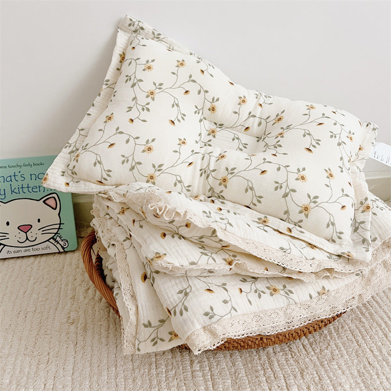 Unisex Atmungsaktive Musselin-Decke mit floralem Rüschendesign Brehn