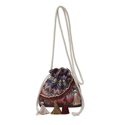 WoBohemian Bestickte Bucket Bag Brehn