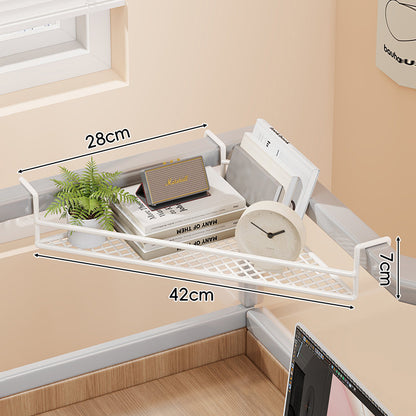 Clamp-On-Mesh-Schreibtisch-Trennwand-Regal-Organizer mit Rautenschale und Überkantenhaken
