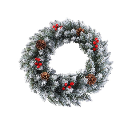 Künstlicher Weihnachtskiefer Kranz mit roten Beeren und Tannenzapfen