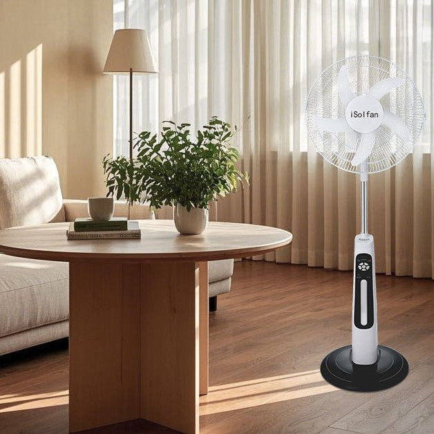 Unisex Solarbetriebener Standventilator mit Fernbedienung und Ladefunktion Brehn