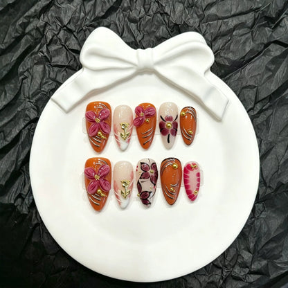 Artisan Floral Press-On Nagel Set