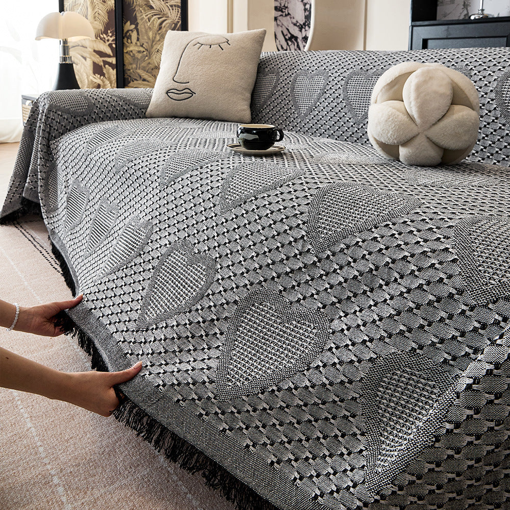 Gemütliche Herzmuster Sofa-Wurfdecke