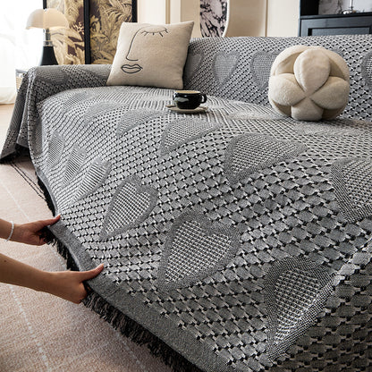 Gemütliche Herzmuster Sofa-Wurfdecke