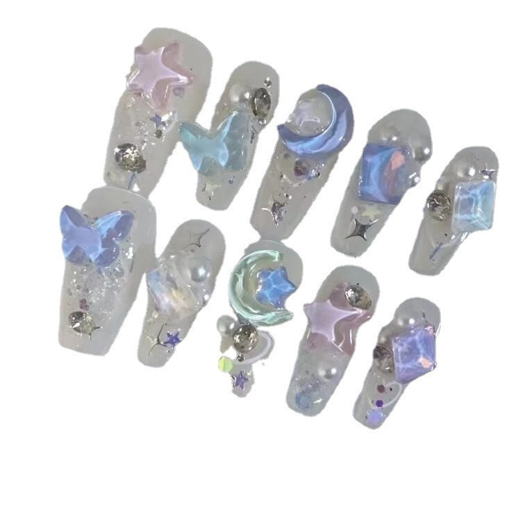 Künstlerisches 3D Schmetterlings Druck-Nagel-Set Brehn