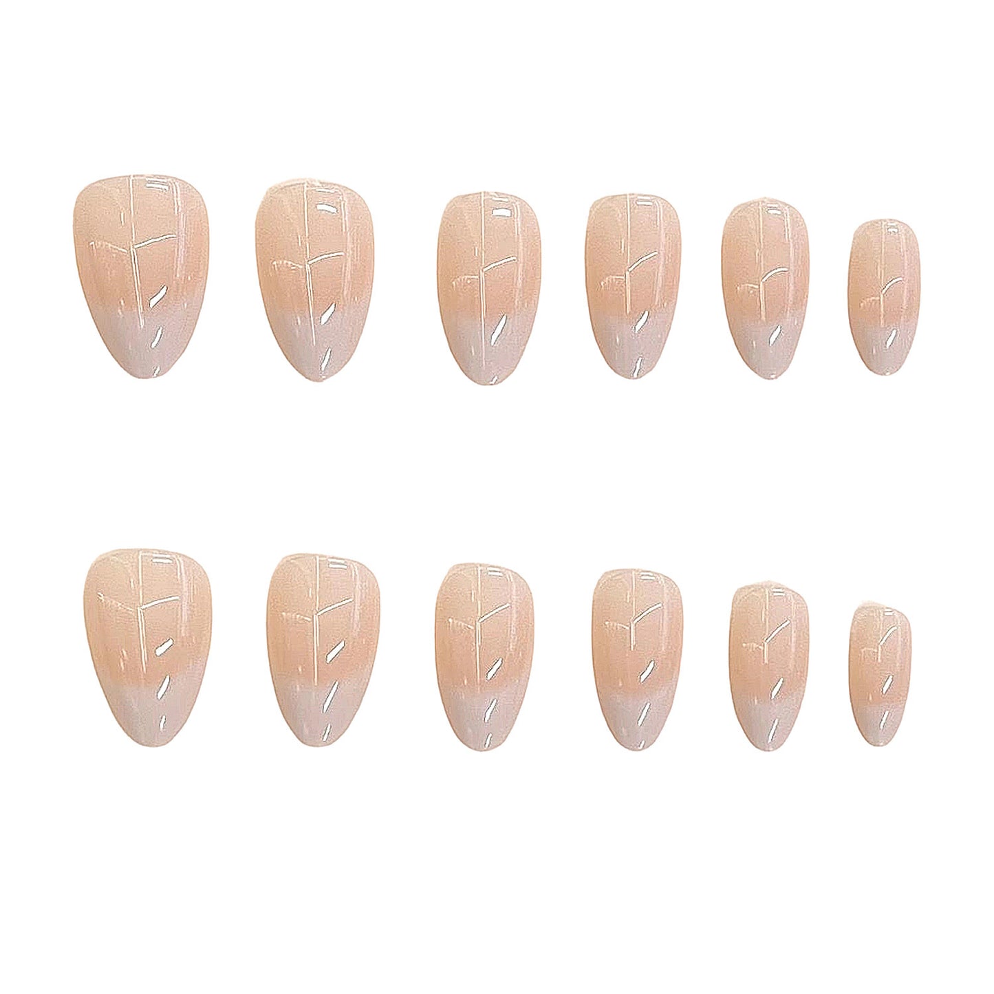 Naturset Französischer Tipp Press-On Nagelset Brehn