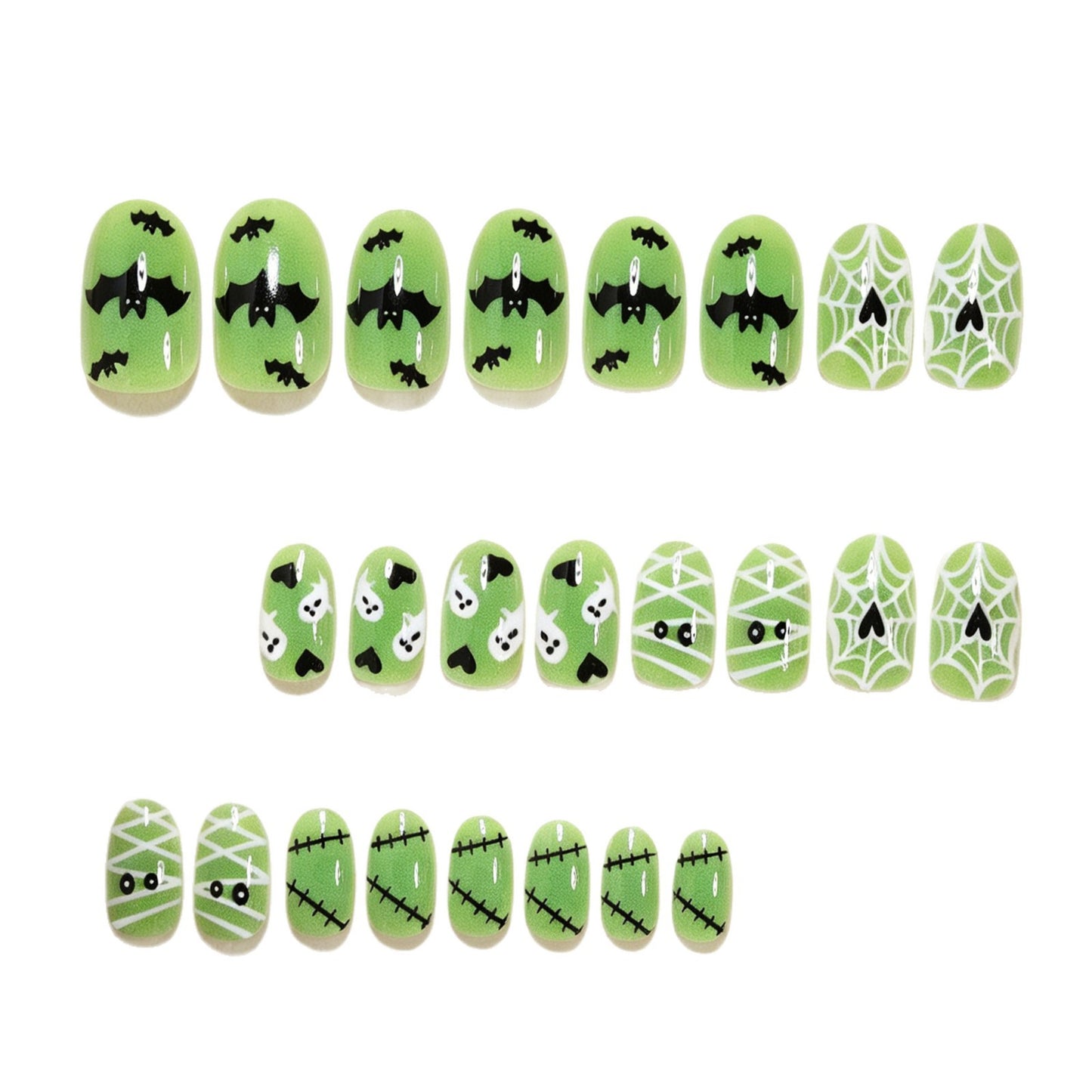 Verspieltes Halloween-Themen Druck-Nagelkunst-Set Brehn