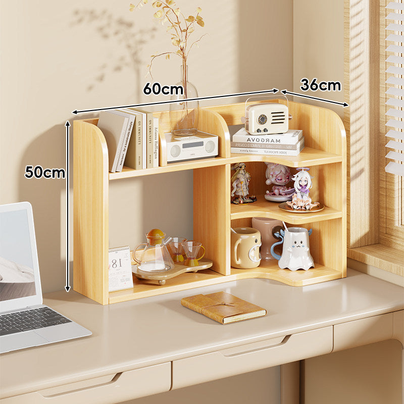 Multifunktionale Desktop-Regalorganisator mit erhöhtem Rücken und offenen Fächern