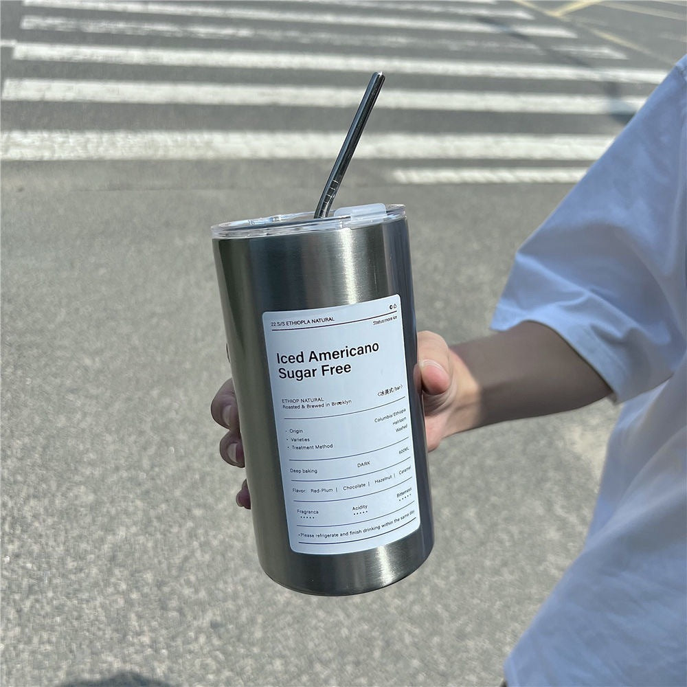 Damen Isolierbecher mit sicherem Deckel und praktischem Trinkhalm Brehn