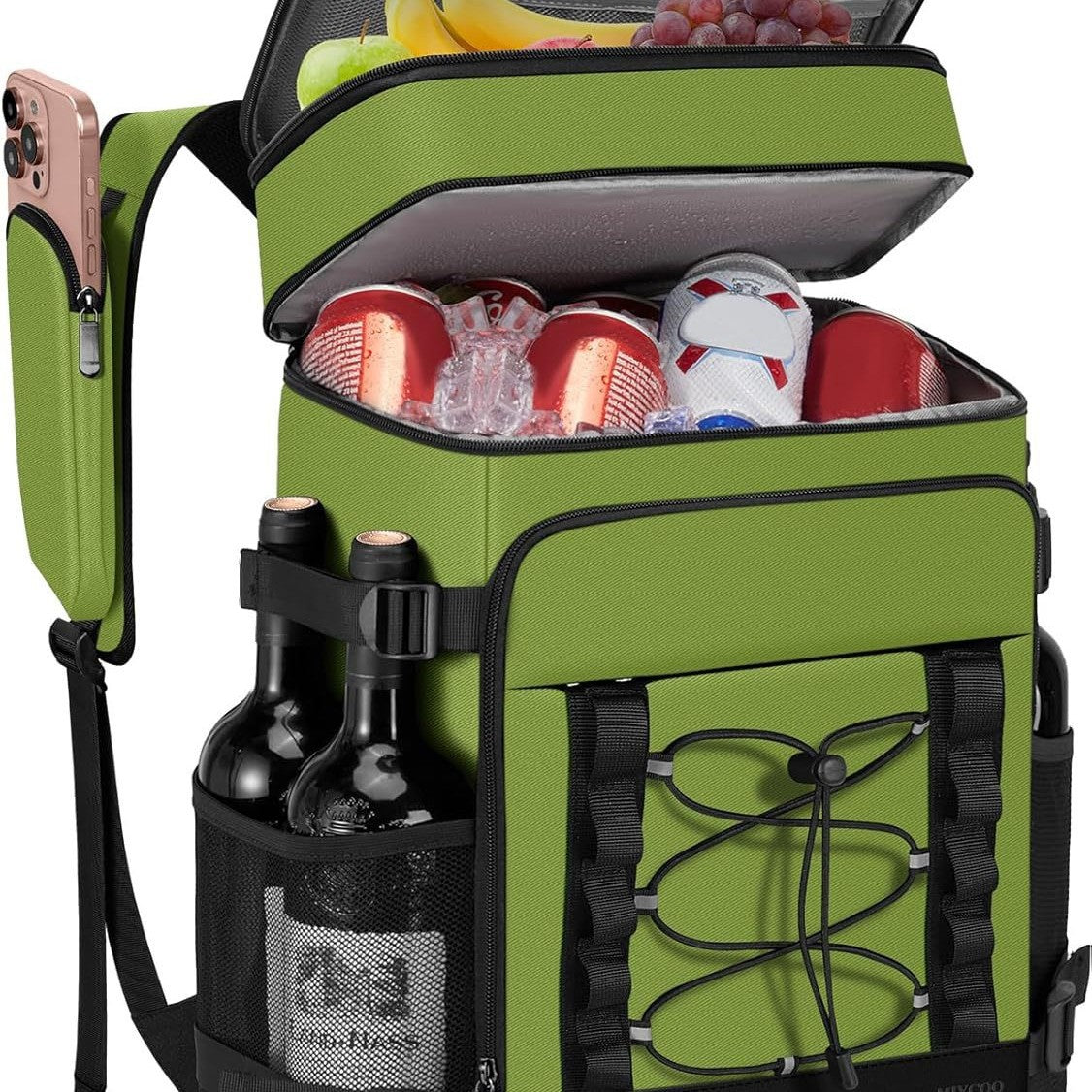 Unisex nan isolierter Kühlrucksack mit Flaschenhalter, Organizerfach und gepolstertem Tragekomfort Brehn