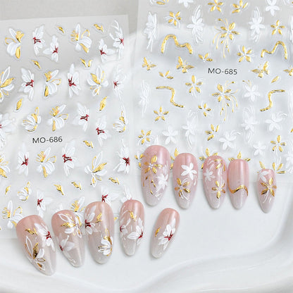 Blumen Nagelkunst Aufkleber Set