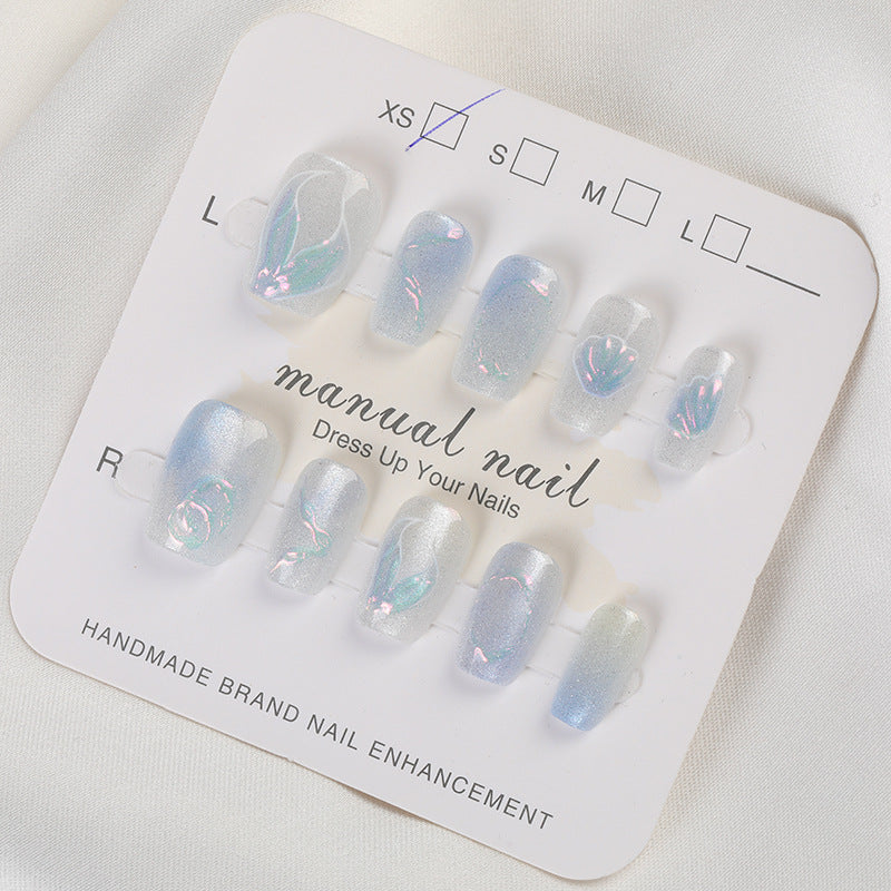 Handgefertigtes Dekoratives Press-On Nagelset Brehn