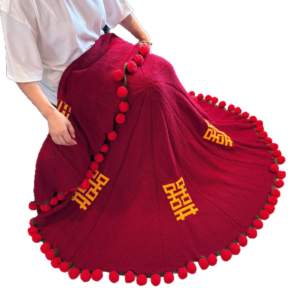 Kuscheldecke Mit Trendigem Pomponrand Brehn