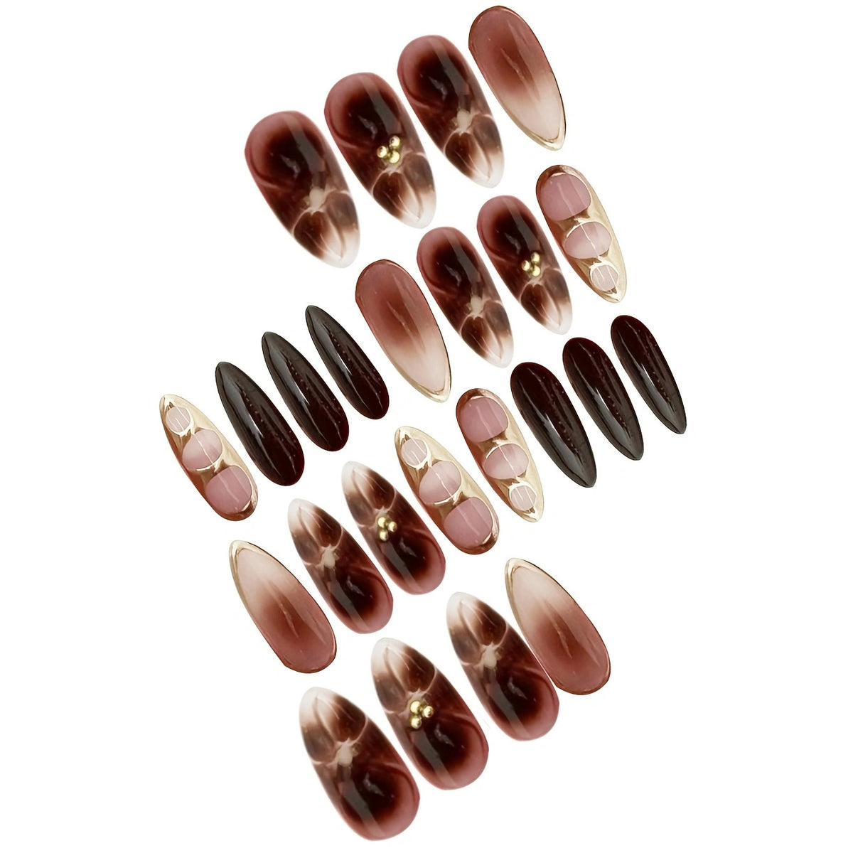 Elegante sculptierte Press-On-Nagel-Set Brehn