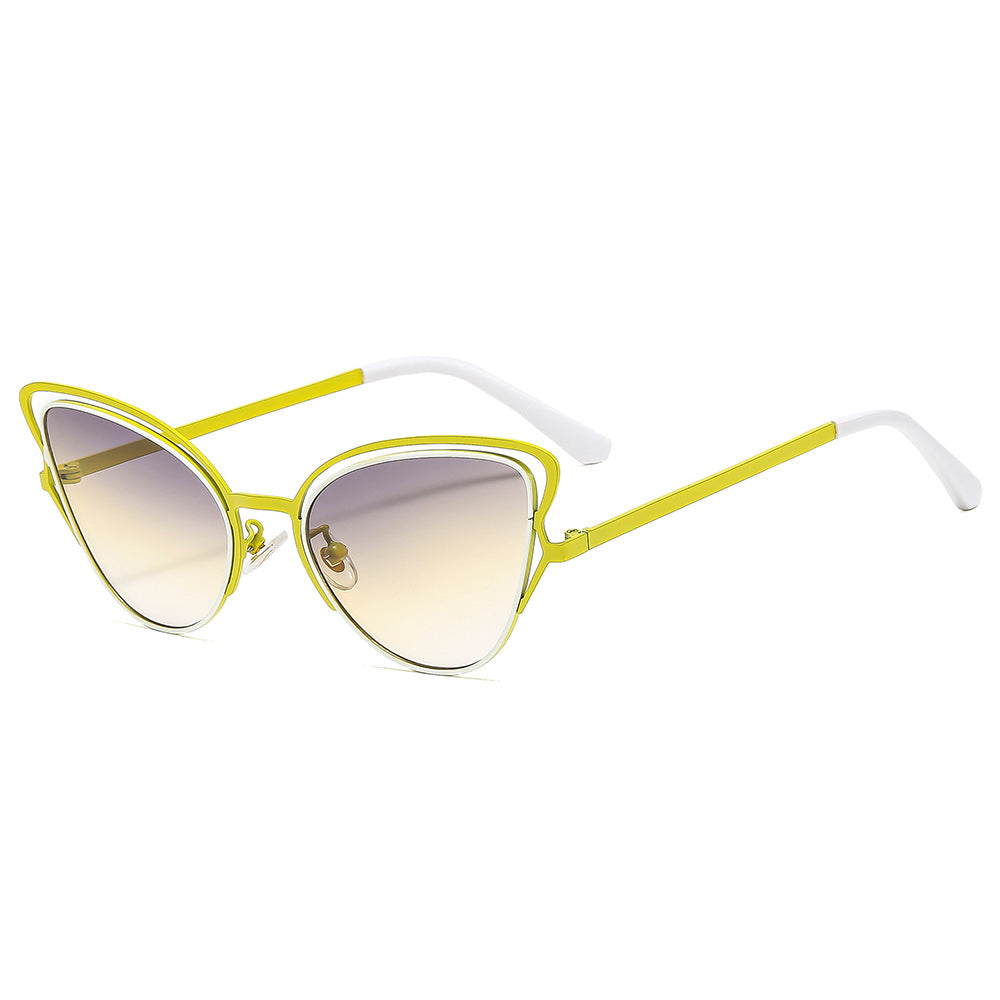 Damen Cat-Eye Sonnenbrille mit luxuriösem Metallrahmen und hochwertigen Verlaufsgläsern Brehn