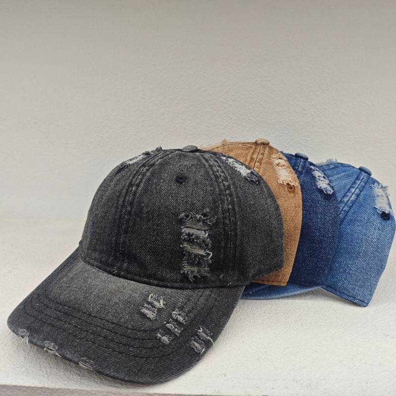 Damen Distressed Casual Denim Baseball Cap Brehn