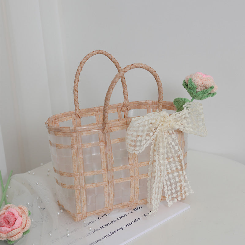 Damen Florale Korbtasche mit Spitze Brehn