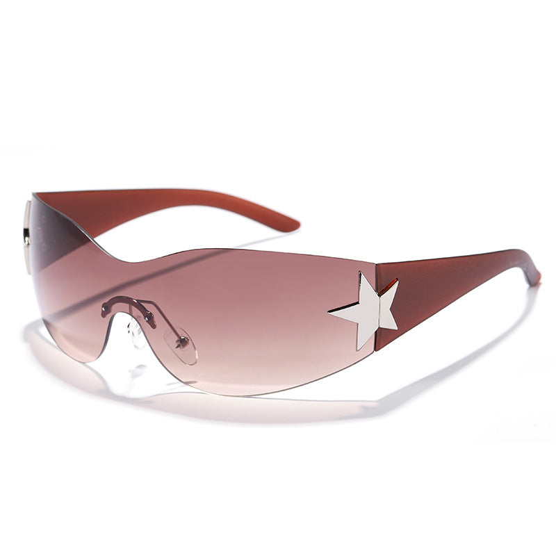 Damen futuristische Design-Sonnenbrille mit einzigartigen Akzenten Brehn