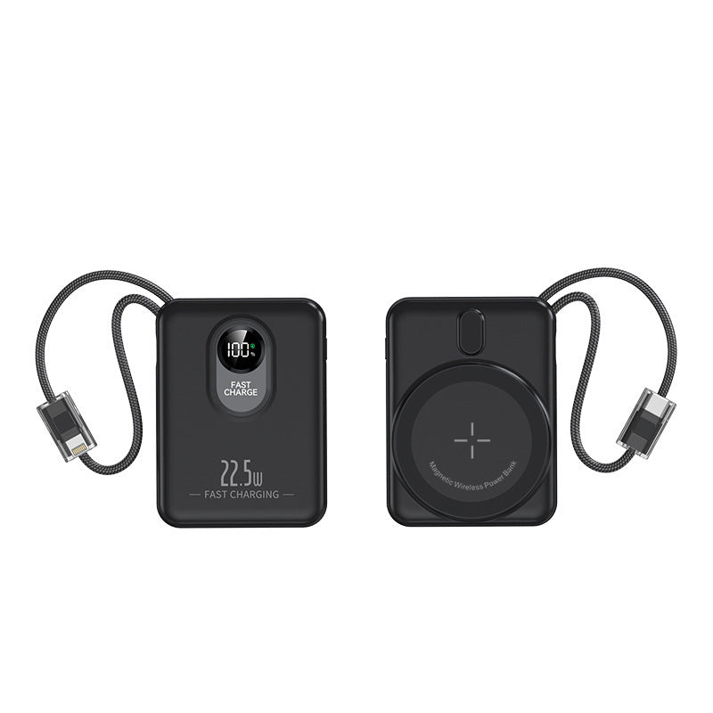 Magnetische Wireless Powerbank mit Schnellladefunktion und digitaler Anzeige Brehn