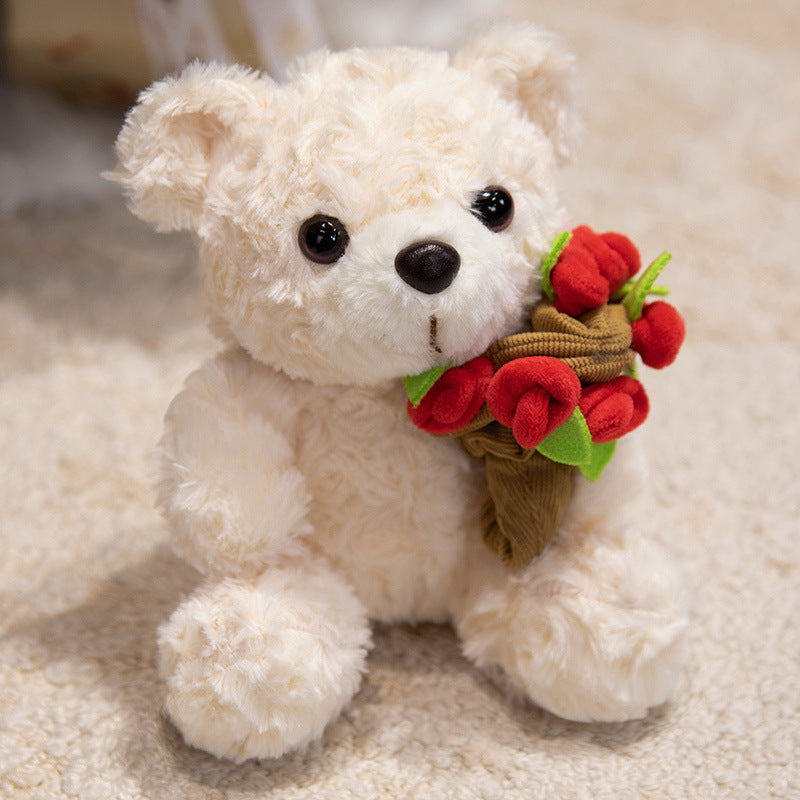 Plüsch Weihnachts-Teddy mit Santa-Hut und Strickschal Feiertags-Huggable Stofftier Brehn