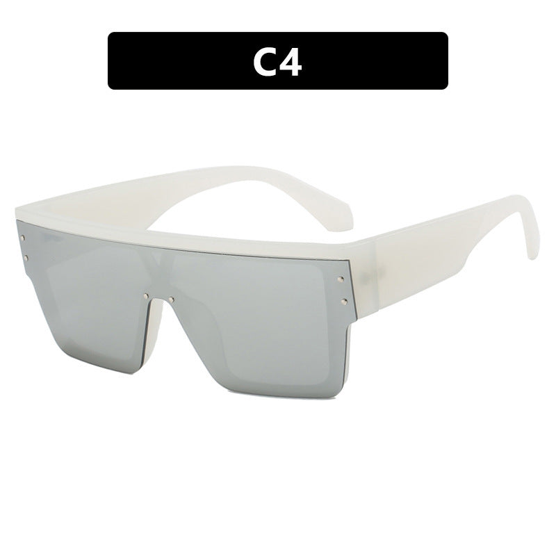 Damen futuristische Oversized-Sonnenbrille mit klaren Gläsern Brehn