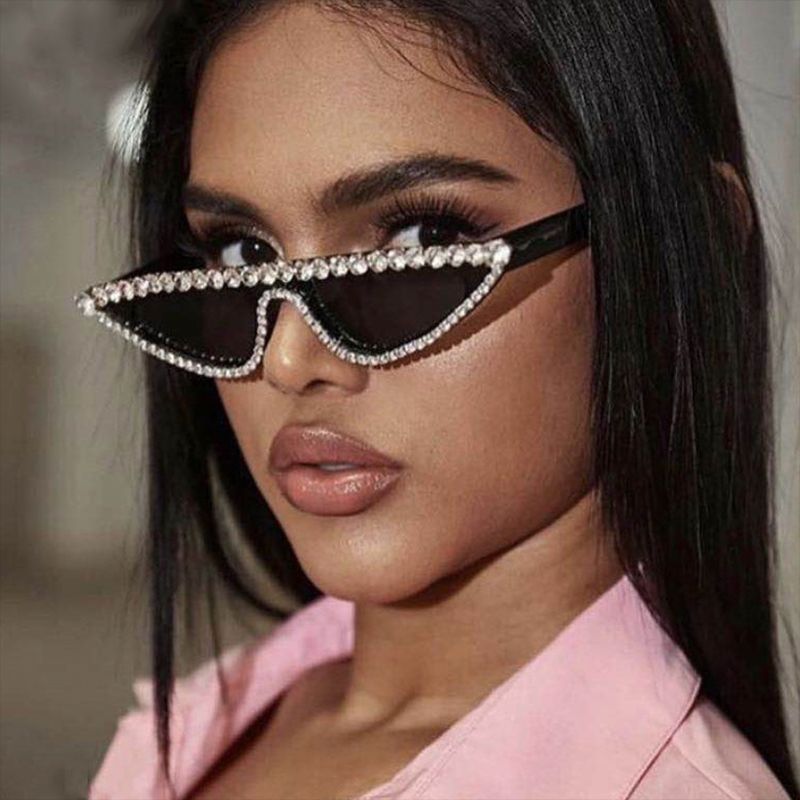 Damen Designer-Sonnenbrille im stilvollen Cat-Eye-Design mit glitzerndem Rahmen Brehn