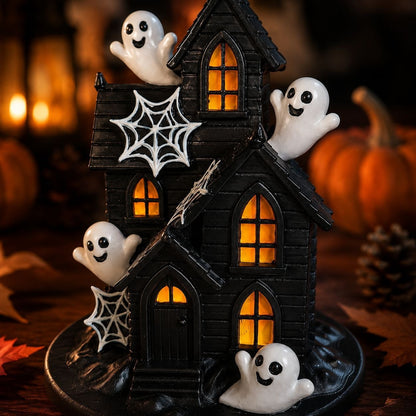Halloween Dekohaus mit gruseligen Geistern Brehn